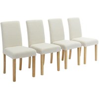 Sweeek - 4er-Set Stühle mit Bouclé-Bezug und Holzbeinen von SWEEEK