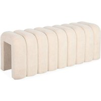 Sweeek - Zeitgenössische Sitzbank, Bettbank mit Stoffbezug, Polyester, Beige von SWEEEK