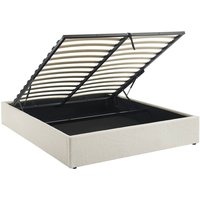 Sweeek - Boxbett mit Lattenrost und Kopfteil, Bouclé-Bezug, weiß Sweeek - Boxbett mit Lattenrost und Kopfteil, Bouclé-Bezug, weiß von SWEEEK