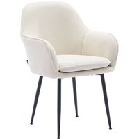 Sweeek - Cord-Sessel mit mattschwarzen Metallfüßen, Cord, Antikweiß von SWEEEK