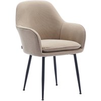 Sweeek - Cord-Sessel mit mattschwarzen Metallfüßen, Cord, Beige Sweeek - Cord-Sessel mit mattschwarzen Metallfüßen, Cord, Beige von SWEEEK