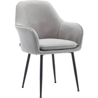 Sweeek - Cord-Sessel mit mattschwarzen Metallfüßen, Cord, Hellgrau von SWEEEK
