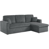 Sweeek - Ecksofa mit Schlaffunktion, Cord-Bezug, breit gerippt, 3-Sitzer, Cord, Dunkelgrau Sweeek - Ecksofa mit Schlaffunktion, Cord-Bezug, breit gerippt, 3-Sitzer, Cord, Dunkelgrau von SWEEEK