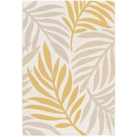Innen-/Außenteppich mit Pflanzenmuster in Beige und Senf, recyceltes Polyester - 120 x 170 cm - Sweeek von SWEEEK