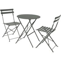 Sweeek - Klappbarer Bistro-Gartentisch aus Metall Ø60 cm mit 2 Stühlen von SWEEEK