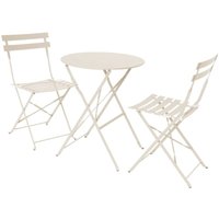 Sweeek - Klappbarer Bistro-Gartentisch aus Metall Ø60 cm mit 2 Stühlen von SWEEEK