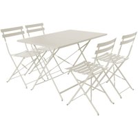 Sweeek - Klappbarer Bistro-Gartentisch aus Stahl mit 4 Stühlen von SWEEEK