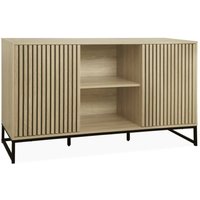 Moderne Anrichte in geriffelter Holzoptik mit 2 Türen b 140 - Sweeek von SWEEEK