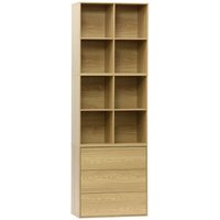 Sweeek - Modulares Regal Holzdekor 3 Elemente - 3 Schubladen 8 Fächer von SWEEEK