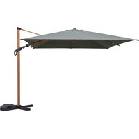 Sweeek - Quadratischer Ampelschirm 3x3 m Mast mit Holz-Optik von SWEEEK