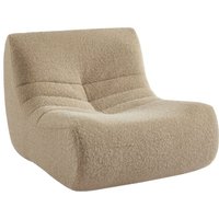 Sweeek - Sessel mit Bezug im Alpaka-Look, Stoff, Beige von SWEEEK