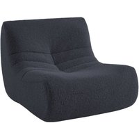 Sweeek - Sessel mit Bezug im Alpaka-Look, Stoff, Nachtblau von SWEEEK