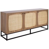 Sweeek - Sideboard Holzdekor und Rohrgeflecht abgerundet 3 Türen 160cm Sweeek - Sideboard Holzdekor und Rohrgeflecht abgerundet 3 Türen 160cm von SWEEEK
