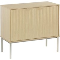 Sweeek - Sideboard mit geriffeltem Holzdekor und Metall, 2 Türen 80cm von SWEEEK