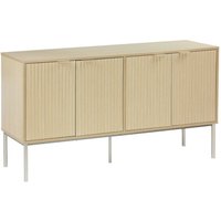 Sweeek - Sideboard mit geriffeltem Holzdekor und Metall, 4 Türen 140cm von SWEEEK