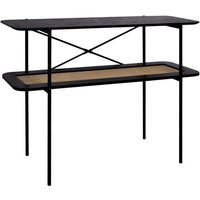 Vintage-Konsole mit Holzeffekt und Rohrgeflecht Doppelplatte 100 cm - Sweeek von SWEEEK