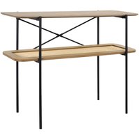Vintage-Konsole mit Holzeffekt und Rohrgeflecht Doppelplatte 100 cm - Sweeek von SWEEEK