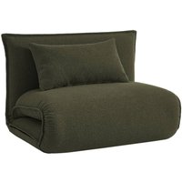 sweeek - 1-Sitzer Schlafsessel mit Bezug aus strukturiertem Bouclé, Strukturiertes Bouclé, Khaki sweeek - 1-Sitzer Schlafsessel mit Bezug aus strukturiertem Bouclé, Strukturiertes Bouclé, Khaki von SWEEEK