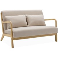 sweeek - 2-Sitzer Design-Sitzbank aus Holz mit Stoffbezug von SWEEEK