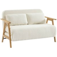 sweeek - 2-Sitzer Schlafsofa aus Heveaholz mit strukturiertem Bouclé-Bezug sweeek - 2-Sitzer Schlafsofa aus Heveaholz mit strukturiertem Bouclé-Bezug von SWEEEK