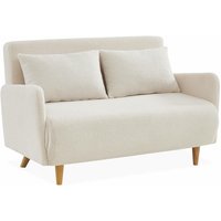 sweeek - 2-Sitzer Schlafsofa mit Bouclé-Bezug von SWEEEK