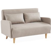 sweeek - 2-Sitzer Sofa, Stoff, Beige von SWEEEK