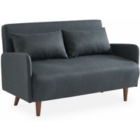 sweeek - 2-Sitzer Sofa, Stoff, Dunkelgrau von SWEEEK
