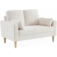 sweeek - 2-Sitzer-Sofa mit Bouclé Teddystoff und Holzbeinen sweeek - 2-Sitzer-Sofa mit Bouclé Teddystoff und Holzbeinen von SWEEEK