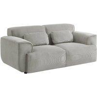 sweeek - 2-Sitzer-Sofa mit Cordbezug, Cord, Hellgrau von SWEEEK