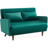 sweeek - 2-Sitzer-Sofa mit Samtbezug, Samt, Grün - Grün von SWEEEK