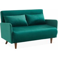 sweeek - 2-Sitzer-Sofa mit Samtbezug, Samt, Grün von SWEEEK