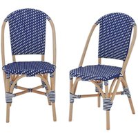 sweeek - 2er Set Bistrostühle aus Rattan und Polyrattan von SWEEEK