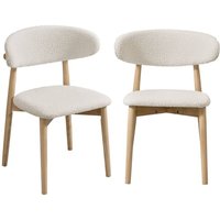 sweeek - 2er-Set Heveaholzstühle mit Bouclé-Bezug Natur / Crème sweeek - 2er-Set Heveaholzstühle mit Bouclé-Bezug Natur / Crème von SWEEEK
