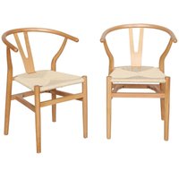 sweeek - 2er-Set Holzstühl mit Sitzfläche aus Seilbespannung sweeek - 2er-Set Holzstühl mit Sitzfläche aus Seilbespannung von SWEEEK
