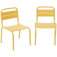 sweeek - 2er-Set Kinderstühle aus Metall, Pulverbeschichteter Stahl, Gelb sweeek - 2er-Set Kinderstühle aus Metall, Pulverbeschichteter Stahl, Gelb von SWEEEK