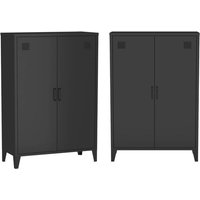 sweeek - 2er-Set Kommoden/Schränke aus Metall mit 2 Türen von SWEEEK
