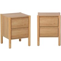 sweeek - 2er-Set Nachttische Holzdekor 2 Schubladen von SWEEEK