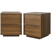 sweeek - 2er-Set Nachttische mit Holzlook und 2 Schubladen von SWEEEK