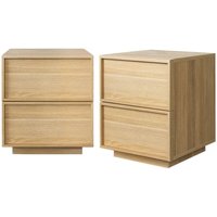 sweeek - 2er-Set Nachttische mit Holzlook und 2 Schubladen sweeek - 2er-Set Nachttische mit Holzlook und 2 Schubladen von SWEEEK