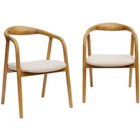 sweeek - 2er-Set Sessel Heveaholz Bouclé-Bezug, Bouclé, Natur sweeek - 2er-Set Sessel Heveaholz Bouclé-Bezug, Bouclé, Natur von SWEEEK