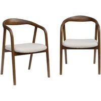 sweeek - 2er-Set Sessel Heveaholz Bouclé-Bezug, Bouclé, Nussbaumfarben sweeek - 2er-Set Sessel Heveaholz Bouclé-Bezug, Bouclé, Nussbaumfarben von SWEEEK