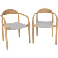 sweeek - 2er-Set Sessel aus Akazienholz mit Sitzfläche aus Polyrattan sweeek - 2er-Set Sessel aus Akazienholz mit Sitzfläche aus Polyrattan von SWEEEK