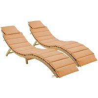 sweeek - 2er-Set Sonnenliegen aus Akazienholz von SWEEEK