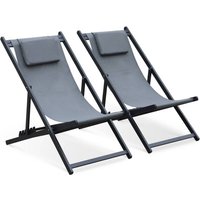 sweeek - 2er-Set Sonnenliegen aus Aluminium, mehrfach verstellbar von SWEEEK