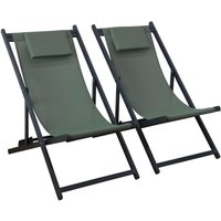 sweeek - 2er-Set Sonnenliegen aus Aluminium, mehrfach verstellbar von SWEEEK