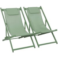 sweeek - 2er-Set Sonnenliegen aus Aluminium, mehrfach verstellbar sweeek - 2er-Set Sonnenliegen aus Aluminium, mehrfach verstellbar von SWEEEK