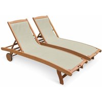 sweeek - 2er-Set Sonnenliegen aus Holz sweeek - 2er-Set Sonnenliegen aus Holz von SWEEEK
