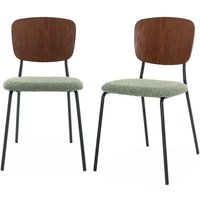 sweeek - 2er-Set Stühle mit strukturiertem Bouclé-Sitz sweeek - 2er-Set Stühle mit strukturiertem Bouclé-Sitz von SWEEEK