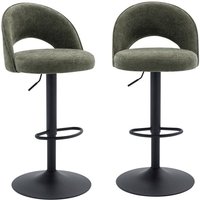 sweeek - 2er-Set höhenverstellbare Barhocker mit schwarzem Gestell und Stoffbezug sweeek - 2er-Set höhenverstellbare Barhocker mit schwarzem Gestell und Stoffbezug von SWEEEK