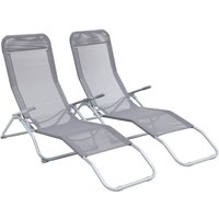 sweeek - 2er Set klappbare Sonnenliegen - 2 Positionen von SWEEEK